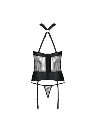 Halter corset mesh set, removed underwent AMANDA CORSET BLACK S/M - PASSION