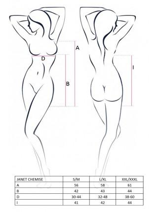 Прозрачная сорочка беби долл JANET CHEMISE white S/M - Passion, трусики