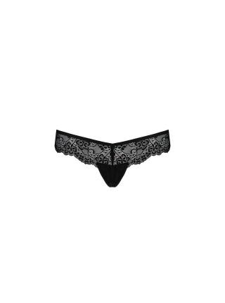 Lace tank panties with a satin bow of Naja Thong Black XXL/XXXL - PASSION