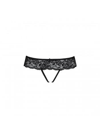 Кружевные стринги с доступом Senia Thong black L/XL - Passion
