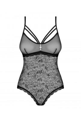 Lace body with access 818-tred-1 teddy l/xl, black