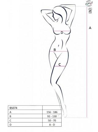 Openwork Bodystock with imitation stocking Passion BS074 White