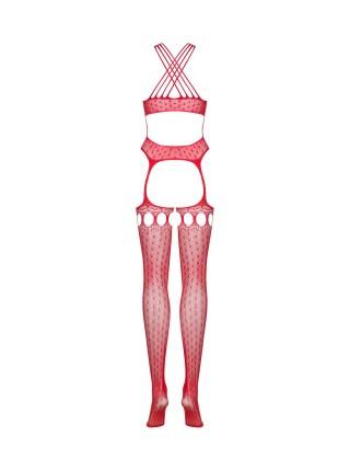 Bodistology ObsESSIVE BODYSTOKING G313 S/M/L RED, Lace, Geometric Decor