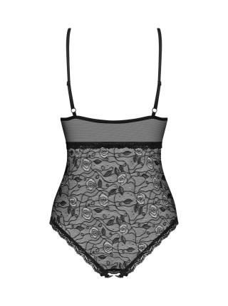 Lace body with access 818-tred-1 teddy l/xl, black