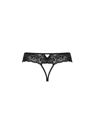 Lace thong with access Senia Thong Black XXL/XXXL - PASSION