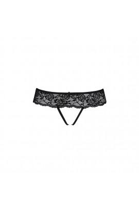 Lace thong with access Senia Thong Black XXL/XXXL - PASSION