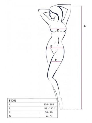 Bodybaging Passion BS061 Black, overalls, imitation stocking