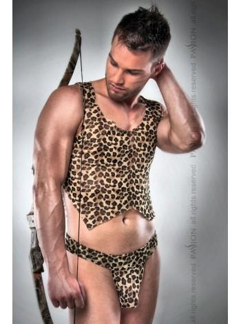 Чоловічий еротичний костюм мисливця Passion 023 SET L/XL: леопардова маєчка і стрінги