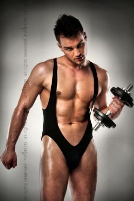 Чоловіче боді з дуже глибоким декольте Passion 011 BODY black S/M