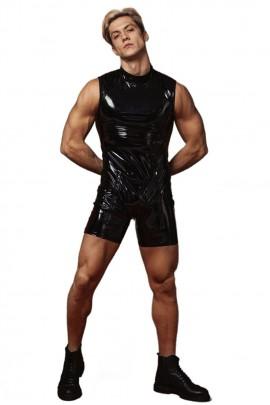 Комбідрес чоловічий лакований Розпусний Джо D&A, чорний, М, відкриті сідниці, зручні блискавки