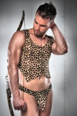 Male Erotic Hunter Suit Passion 023 Set XXL / XXXL: Leopard Tasch and Thong