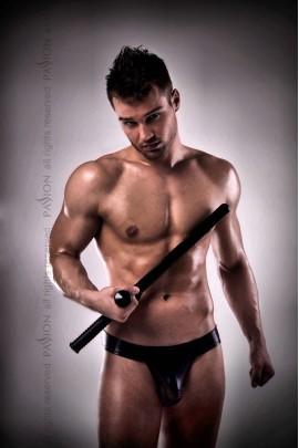 Men's panties under Latex Passion 008 Thong Black L / XL