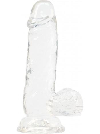 Transparent dildo with suction cup ADDICTION – Clear Dildo with Balls 6″, vibrating bullet as a gift