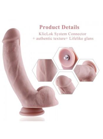 Silicone dildo for sex machines Hismith 8.3″ Silicone Dildo, curved, KlicLok system