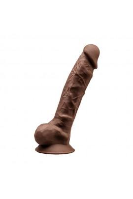Фалоімітатор SilexD Tomas Brown (MODEL 1 size 9in), двошаровий, силікон + Silexpan, діаметр 4,9см