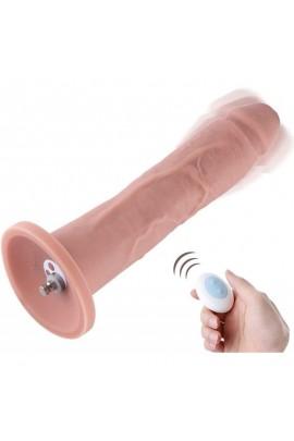 Фаллоимитатор 10.2″ с вибрацией для секс-машин Hismith Silicone Dildo with Vibe, съемный коннектор