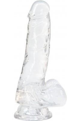 Transparent dildo on the addiction addict - Clear Dildo with Balls 7 ″, Vibrokul as a Gift