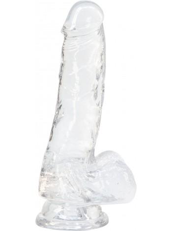 Transparent dildo on the addiction addict - Clear Dildo with Balls 7 ″, Vibrokul as a Gift