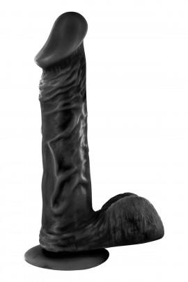 Real Body Suction Cup Dildo - Real Bruce Black, TPE, diameter 4.2cm