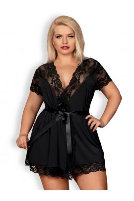 Bathrobe Black 810-PEI-1 XXL OBSESSIVE