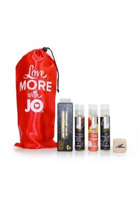 Set for 2 Peach Dessert: 3 System JO flavors, vibrating bullet, posture cube