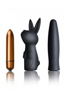 Vibration set Rocks Off Silhouette - Dark Desires: vibrating bullet and two silicone nozzles