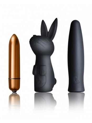 Vibration set Rocks Off Silhouette - Dark Desires: vibrating bullet and two silicone nozzles