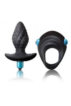 Вибронабор Rock off Men-X IBEX: анальная вибропробка и эрекционное виброкольцо