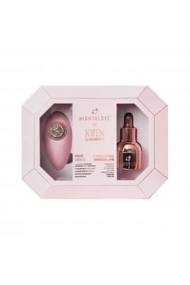Подарочный набор HighOnLove & JOPEN: Objects of Desire: капли для клитора и вибратор с кристаллами