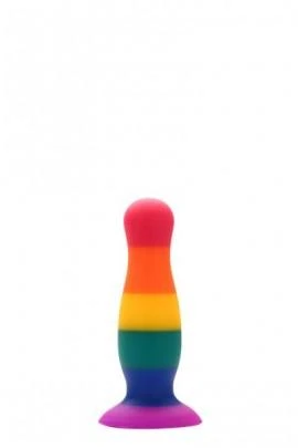 Радужная анальная пробка COLOURFUL LOVE PLUG, 10,5х2,8см
