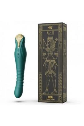 Вибромассажер с фрикциями и управлением со смартфона ZALO KING, Turquoise Green