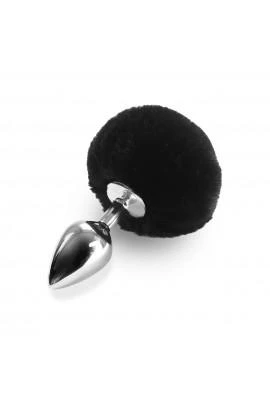 Metal Butt plug Rabbit Tail M Art of Sex - Metal Butt plug Rabbit Tail, Black