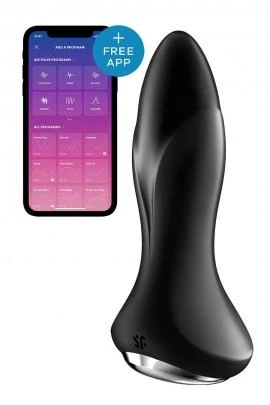 Анальная смарт вибропробка с жемчужным массажем Satisfyer Rotator Plug 1+ Black