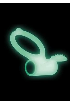 Luminous in the dark Erection Ring with Vibration Dorcel Power Clit White Phospho