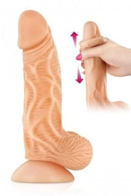 Фалоімітатор з рухомою крайньою плоттю Real Body - Real JO