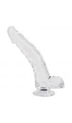 Прозрачный фаллоимитатор Alive Jelly Dildo Stallion, ТПЕ, присоска, диаметр 3,5 см, длина 22 см