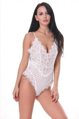 Эротичное белое боди с кружевами  Ariadna 