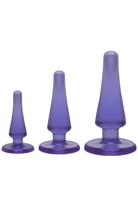 Набор анальных пробок Doc Johnson Crystal Jellies Anal - Purple, диаметр 2см, 3см, 4см