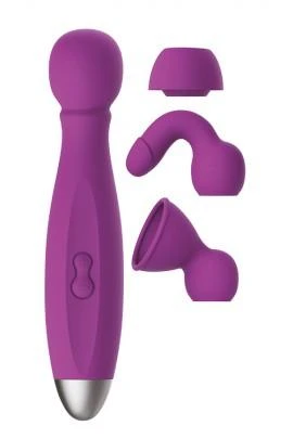 Вибромассажер с насадками DREAM TOYS QUEENPIN PURPLE