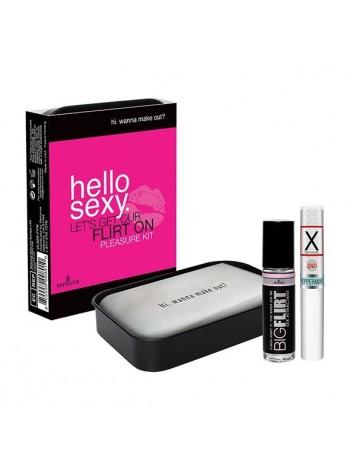 Подарочный набор для флирта Sensuva Hello Sexy стимулирующий бальзам для губ и феромоны