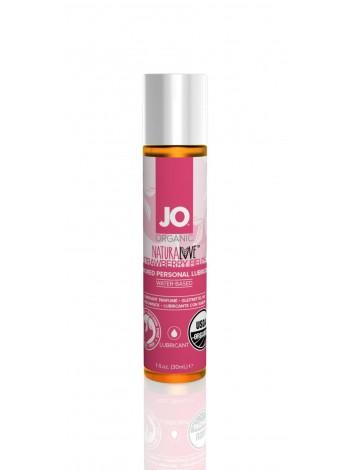 Organic water-based lubricant System Jo Naturalove Strawberry with chamomile extract and agave leaves, 30ml