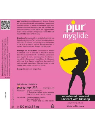 The exciting lubricant with the heating effect of Pjur My Glide 100ml, with ginseng