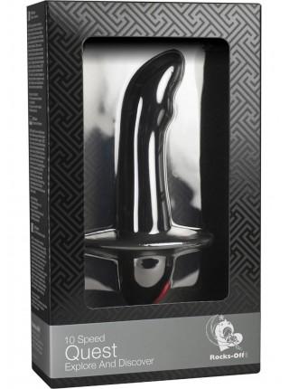 Anal vibrator ROCKS OFF Quest Black, Unisex, diameter 2.2 cm