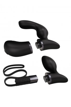 Премиум набор для мужчин 2-в-1: массажер и вибропробка Rocks Off Fuzion Xchange с пультом ДУ