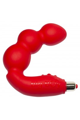 Vibrating massar of prostate and crotch ROCKS OFF BIG-BOY RED, diameter up to 4.5 cm