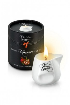 Massage Candle in Ceramic Vessel Plaisirs Secrets Pomegranate, Pomegranate Aroma, 80ml