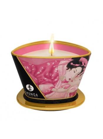 Массажная свеча Shunga Massage Candle - Rose Petals (170 мл) с афродизиаками