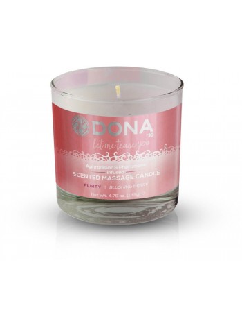 Массажная свеча с афродизиаками, феромонами DONA Scented Massage Candle Blushing Berry FLIRTY, 135г