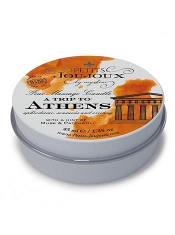 Масажна свічка з афродизіаками Petits Joujoux - Athens - Musk and Patchouli, 43мл