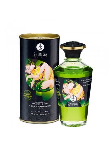 Органическое cогревающее масло Shunga Aphrodisiac Warming Oil - Exotic green tea (Зеленый чай)
